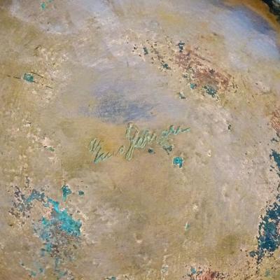 Gio Ponti Gio Ponti for Nino Ferrari Large Hammered Copper Vase Italy 1930s