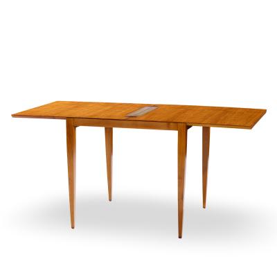 Gio Ponti Gio Ponti for Singer Son Teak and Brass Flip Top Expanding Game Dining Table