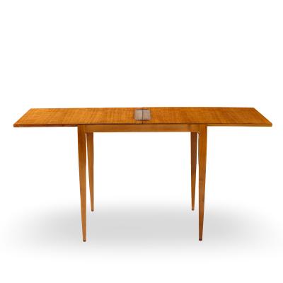 Gio Ponti Gio Ponti for Singer Son Teak and Brass Flip Top Expanding Game Dining Table