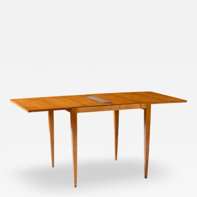 Gio Ponti Gio Ponti for Singer Son Teak and Brass Flip Top Expanding Game Dining Table