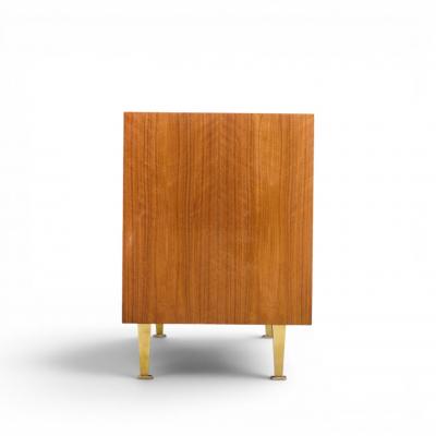 Gio Ponti Gio Ponti for Singer Sons Model 2184 Walnut Cane and Brass Credenza