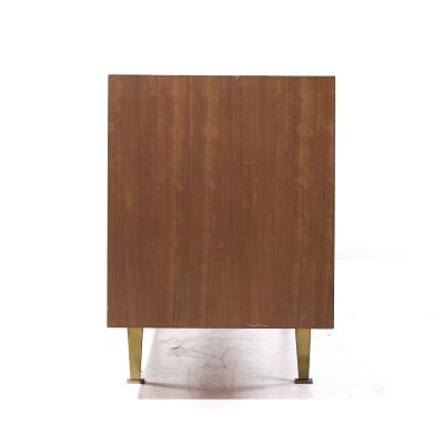 Gio Ponti Gio Ponti for Singer and Sons Model 2184 MCM Walnut Cane and Brass Credenza