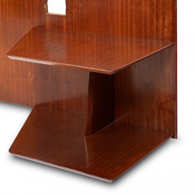Gio Ponti Gio Ponti pair mahogany Headboards fitted bedside tables Hotel Royal 1955
