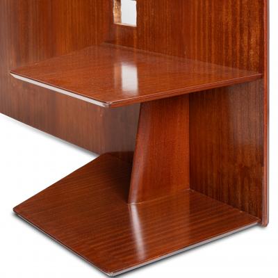 Gio Ponti Gio Ponti pair mahogany Headboards fitted bedside tables Hotel Royal 1955