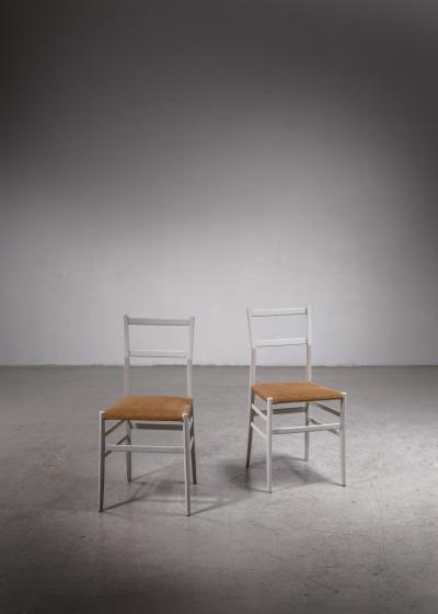 Gio Ponti Gio Ponti pair rare grey Leggera chairs Italy 1950s