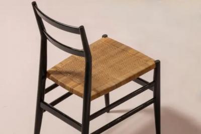 Gio Ponti Gio Ponti set of twelve Leggera chairs with hand woven rattan cane Italy 1951