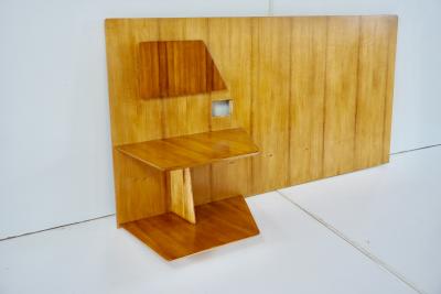 Gio Ponti Gio Ponti single elm left headboard from Hotel Royal Naples 1955