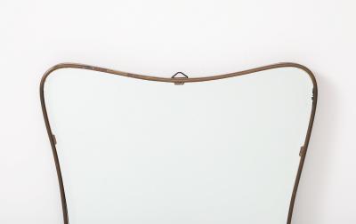 Gio Ponti Gio Ponti style Period Mid Century Modern Brass Mirror Bevelled Italy 1950s