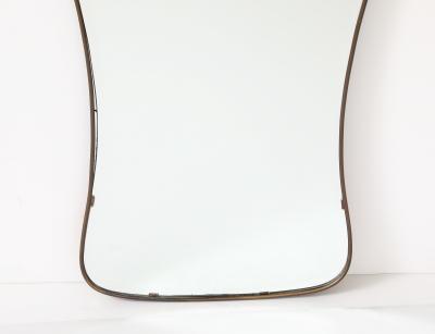 Gio Ponti Gio Ponti style Period Mid Century Modern Brass Mirror Bevelled Italy 1950s