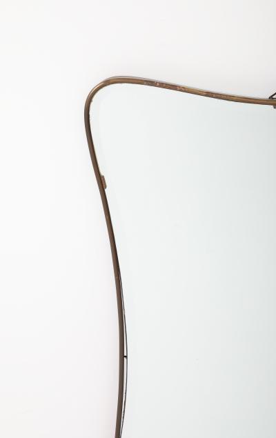 Gio Ponti Gio Ponti style Period Mid Century Modern Brass Mirror Bevelled Italy 1950s