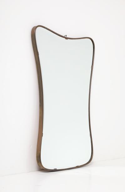 Gio Ponti Gio Ponti style Period Mid Century Modern Brass Mirror Bevelled Italy 1950s