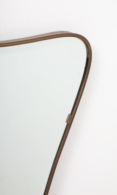 Gio Ponti Gio Ponti style Period Mid Century Modern Brass Mirror Bevelled Italy 1950s