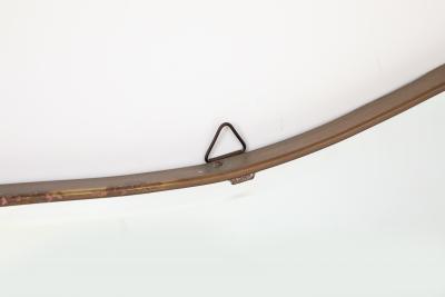 Gio Ponti Gio Ponti style Period Mid Century Modern Brass Mirror Bevelled Italy 1950s