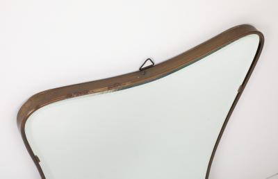 Gio Ponti Gio Ponti style Period Mid Century Modern Brass Mirror Bevelled Italy 1950s