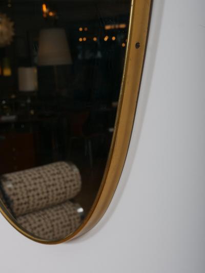 Gio Ponti Gio Ponti style brass frame mirror Italy c1950