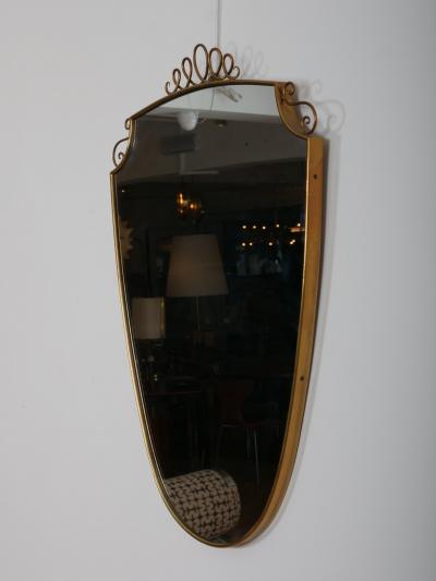 Gio Ponti Gio Ponti style brass frame mirror Italy c1950