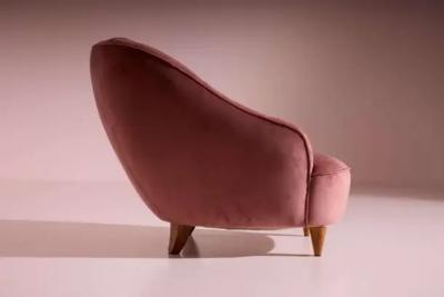 Gio Ponti Gio Ponti walnut and velvet pair of lounge chairs by Casa e Giardino Italy 1936