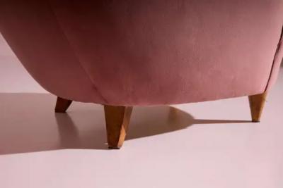 Gio Ponti Gio Ponti walnut and velvet pair of lounge chairs by Casa e Giardino Italy 1936