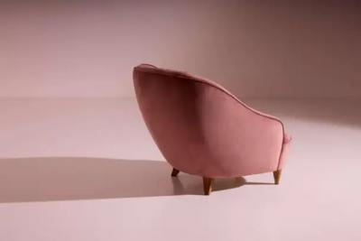 Gio Ponti Gio Ponti walnut and velvet pair of lounge chairs by Casa e Giardino Italy 1936