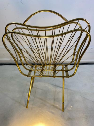 Gio Ponti ITALIAN MID CENTURY MODERNIST BRASS MAGAZINE RACK IN THE MANNER OF GIO PONTI