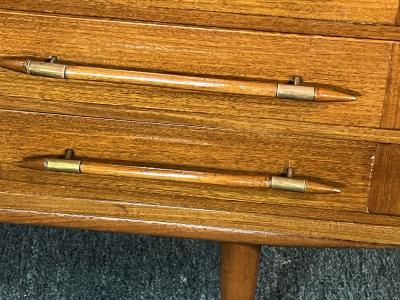 Gio Ponti ITALIAN MODERNIST MID CENTURY EXOTIC WOOD AND BRASS CURVED CHEST OF DRAWERS