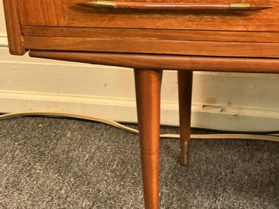 Gio Ponti ITALIAN MODERNIST MID CENTURY EXOTIC WOOD AND BRASS CURVED CHEST OF DRAWERS