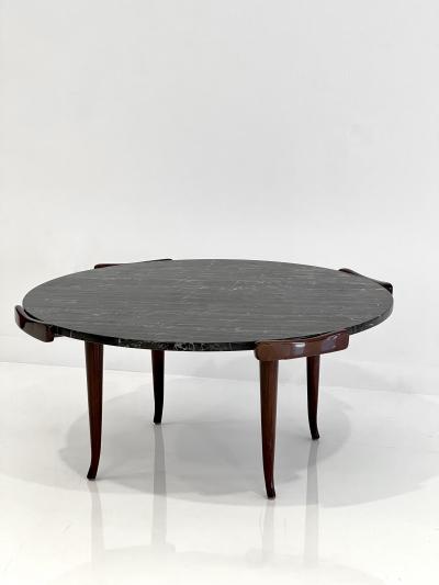 Gio Ponti ITALIAN WALNUT AND MARBLE COFFEE TABLE