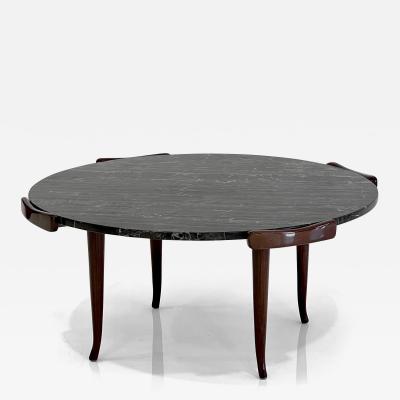 Gio Ponti ITALIAN WALNUT AND MARBLE COFFEE TABLE