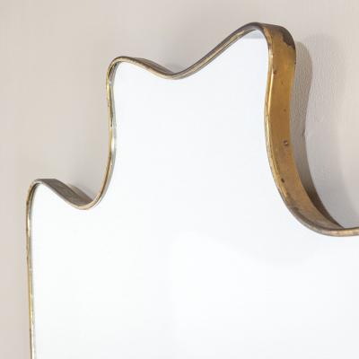 Gio Ponti In the Style of Gio Ponti Brass Wall Mirror
