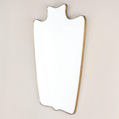 Gio Ponti In the Style of Gio Ponti Brass Wall Mirror