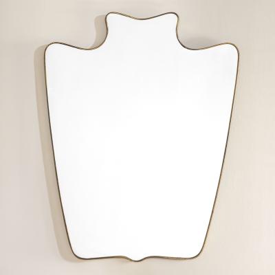 Gio Ponti In the Style of Gio Ponti Brass Wall Mirror