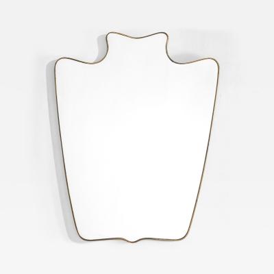 Gio Ponti In the Style of Gio Ponti Brass Wall Mirror