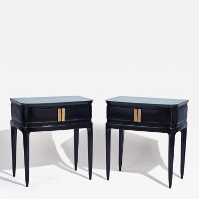 Gio Ponti Italian Black Side Tables c 1955