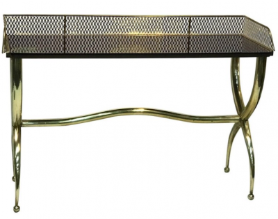 Gio Ponti Italian Brass Console Table in the Manner of Gio Ponti