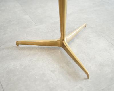 Gio Ponti Italian Brass Glass Side Tables in the Style of Gio Ponti