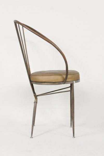 Gio Ponti Italian Brass Side Chair style of Gio Ponti Mid Century Modern