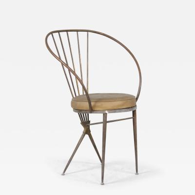 Gio Ponti Italian Brass Side Chair style of Gio Ponti Mid Century Modern