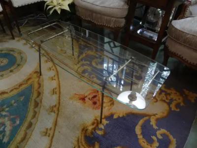 Gio Ponti Italian Gio Ponti Inspired Bronze and Glass Cocktail Table