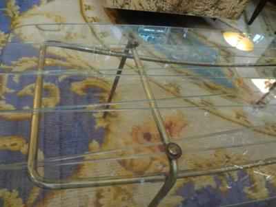 Gio Ponti Italian Gio Ponti Inspired Bronze and Glass Cocktail Table