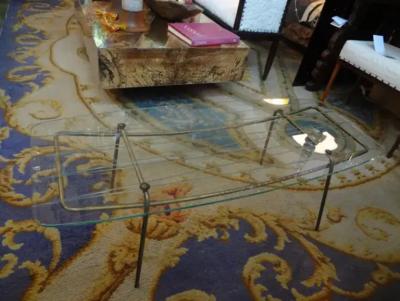 Gio Ponti Italian Gio Ponti Inspired Bronze and Glass Cocktail Table