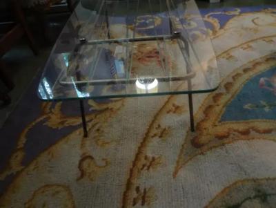 Gio Ponti Italian Gio Ponti Inspired Bronze and Glass Cocktail Table