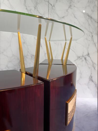 Gio Ponti Italian Mid Century Cocktail Bar Set with Cabinet Gio Ponti Design Style 1950s