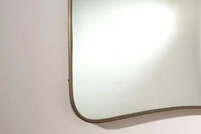 Gio Ponti Italian Mid Century Modern Brass wall Mirror Italy 1950s
