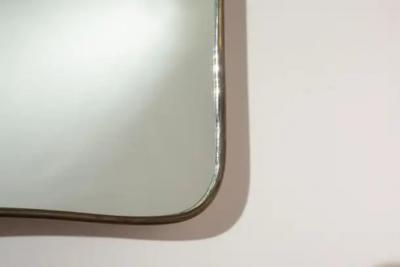 Gio Ponti Italian Mid Century Modern Brass wall Mirror Italy 1950s
