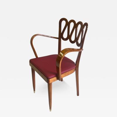 Gio Ponti Italian Mid Century Modern Neoclassic Lounge Desk or Vanity Chair by Gio Ponti