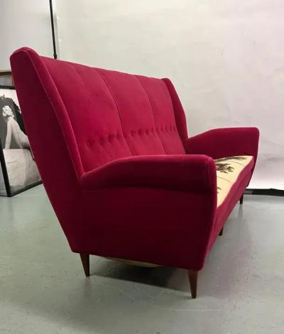 Gio Ponti Italian Mid Century Modern Neoclassical Sofa by Gio Ponti for ISA Bergamo