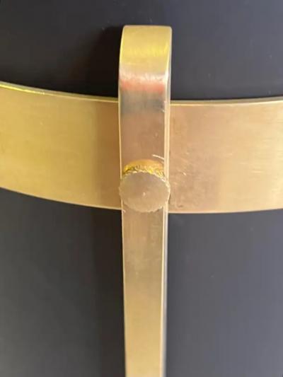 Gio Ponti Italian Mid Century Modern Umbrella Stand or Trash Can in Brass Enameled Steel