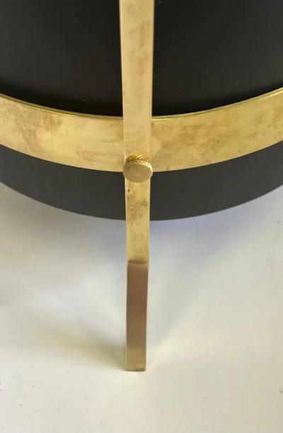 Gio Ponti Italian Mid Century Modern Umbrella Stand or Trash Can in Brass Enameled Steel