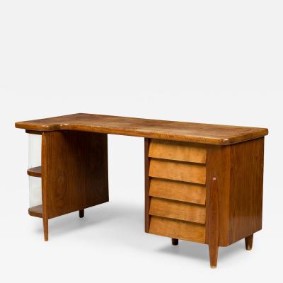 Gio Ponti Italian Mid Century Modern Walnut Desk Style of Gio Ponti