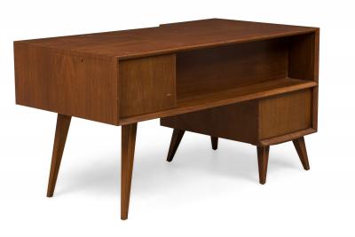 Gio Ponti Italian Mid Century Walnut Ponti Style Desk
